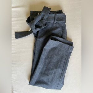 Aritzia Wilfred Tie Front Wool Blend Pants Trousers Charcoal, 4